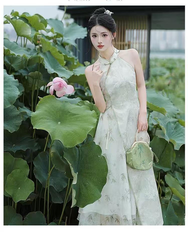 Women's Embroidered Qipao Cheongsam Dress – Jacquard – additional product view