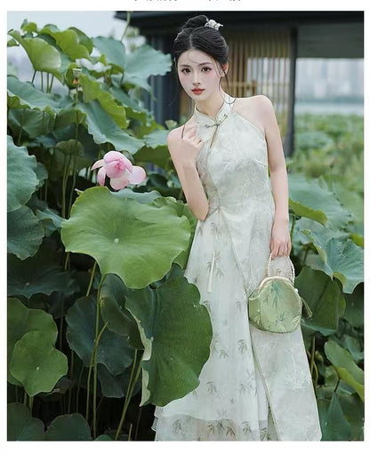 Women's Embroidered Qipao Cheongsam Dress – Jacquard – additional product view