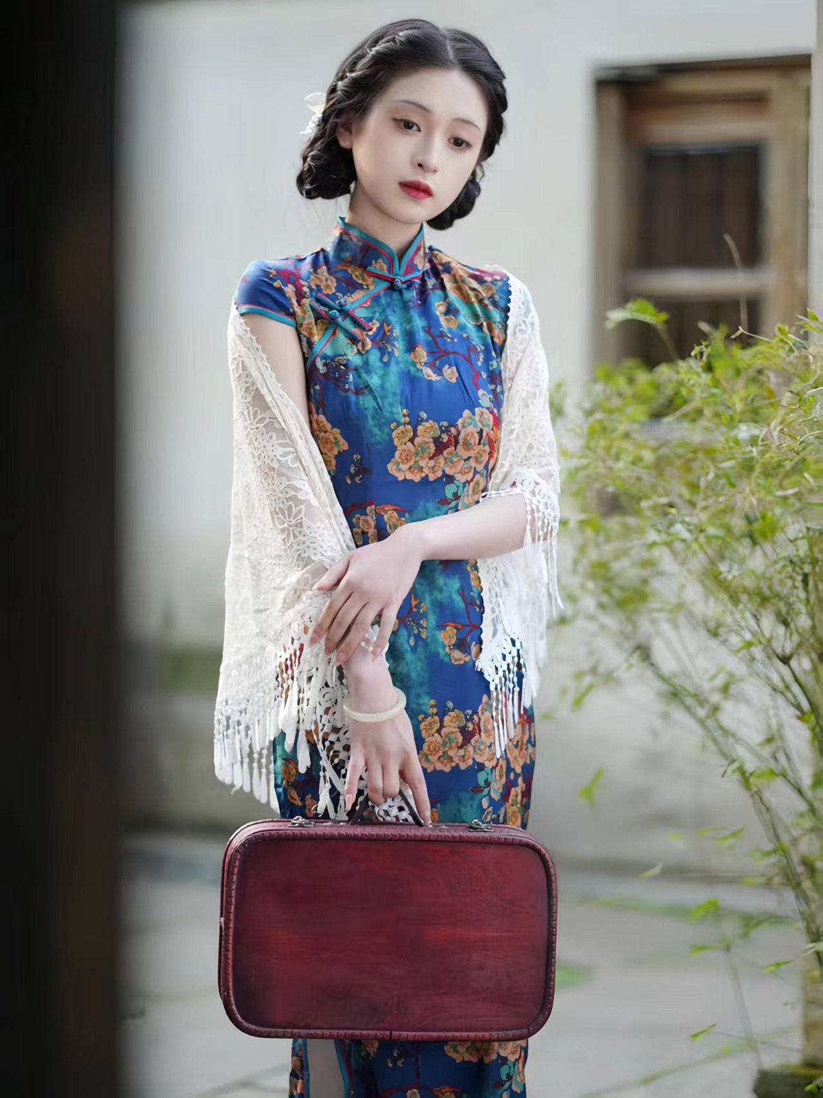 Women's Floral Qipao Cheongsam Dress – Maxi – additional product view