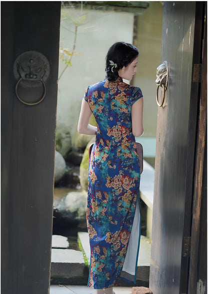 Women's Floral Qipao Cheongsam Dress – Maxi – additional product view