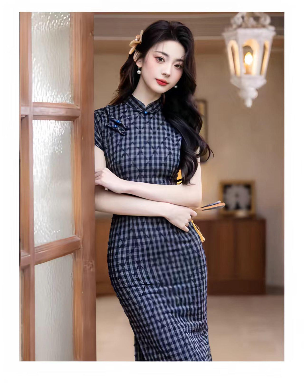 Women's Elegant Qipao Cheongsam Dress – Linen Fitted – additional product view
