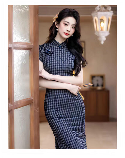 Women's Elegant Qipao Cheongsam Dress – Linen Fitted – additional product view