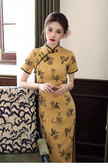 Women's Floral Qipao Cheongsam Dress – additional product view