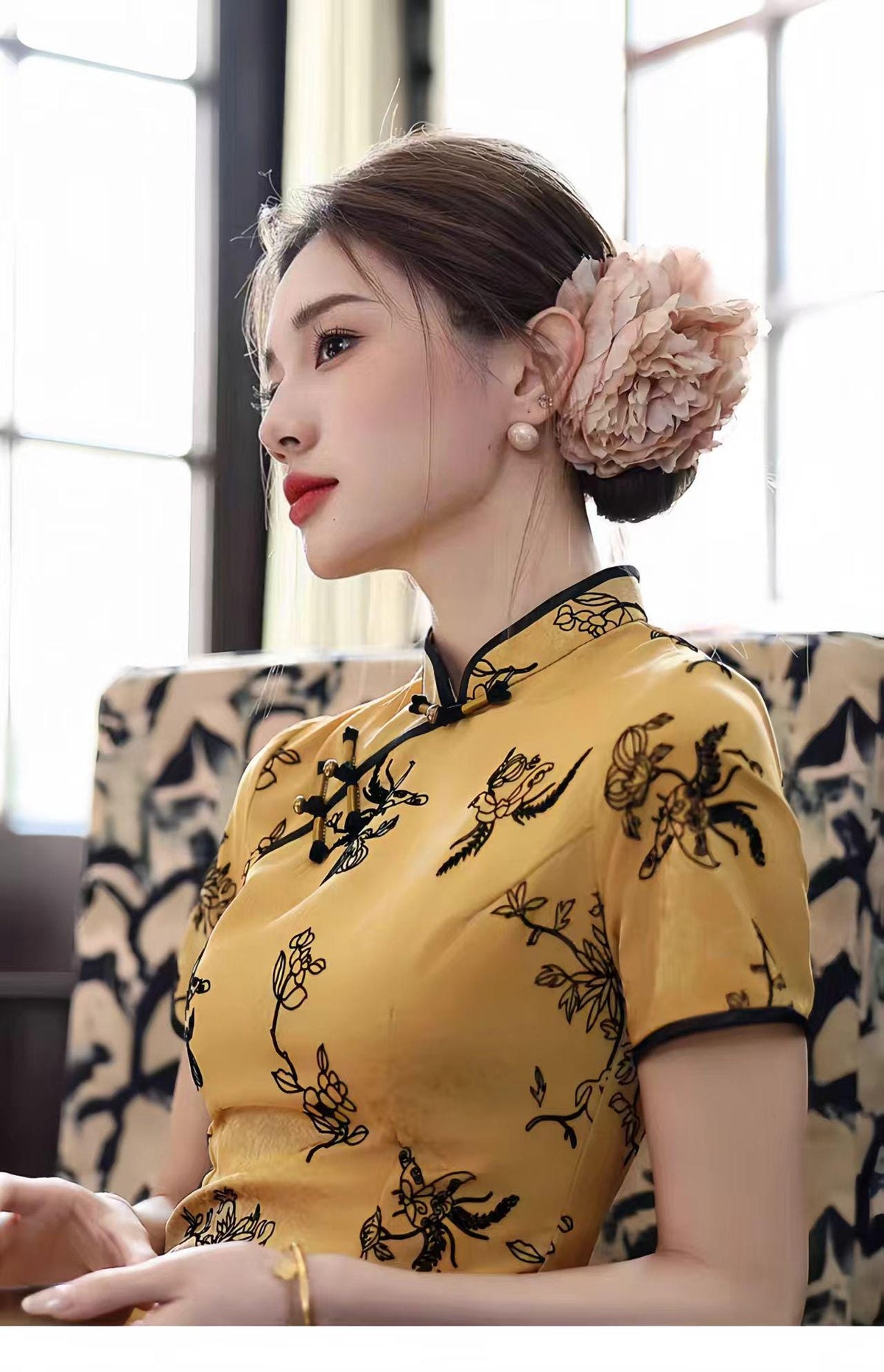 Women's Floral Qipao Cheongsam Dress – additional product view