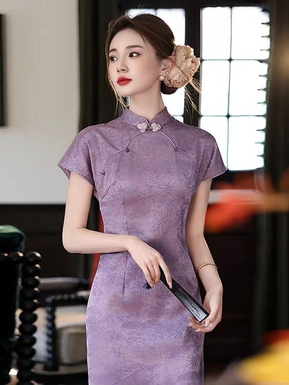 Women's Jacquard Qipao Cheongsam Dress – Fitted