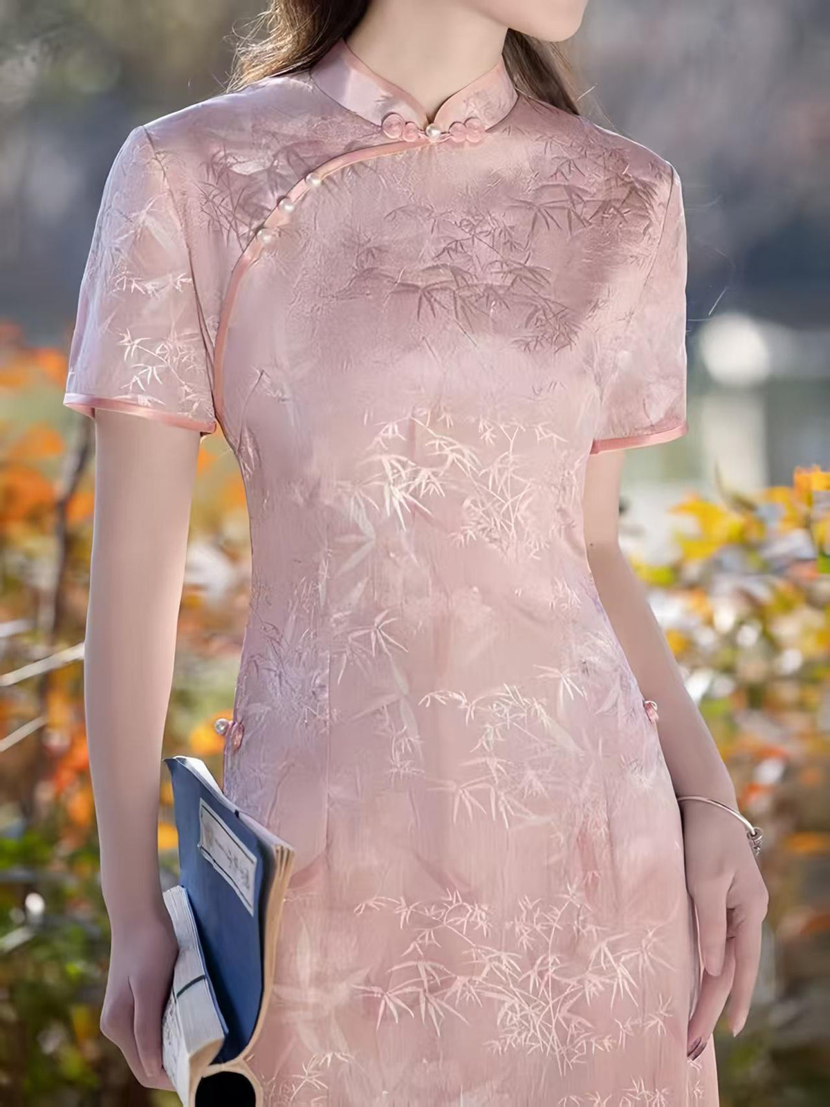 Women's Blue Vintage Qipao Cheongsam Dress – Maxi – additional product view