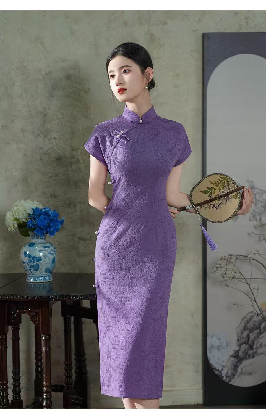 Women's Jacquard Qipao Cheongsam Dress – additional product view