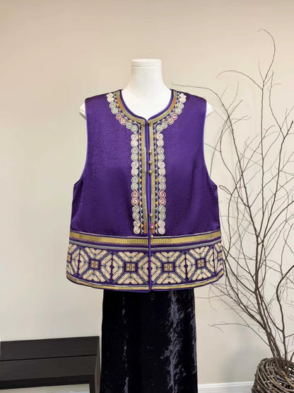 Embroidered Vintage Chinese Style Vest – additional product view