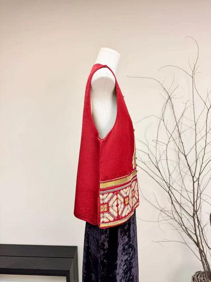 Embroidered Vintage Chinese Style Vest – additional product view