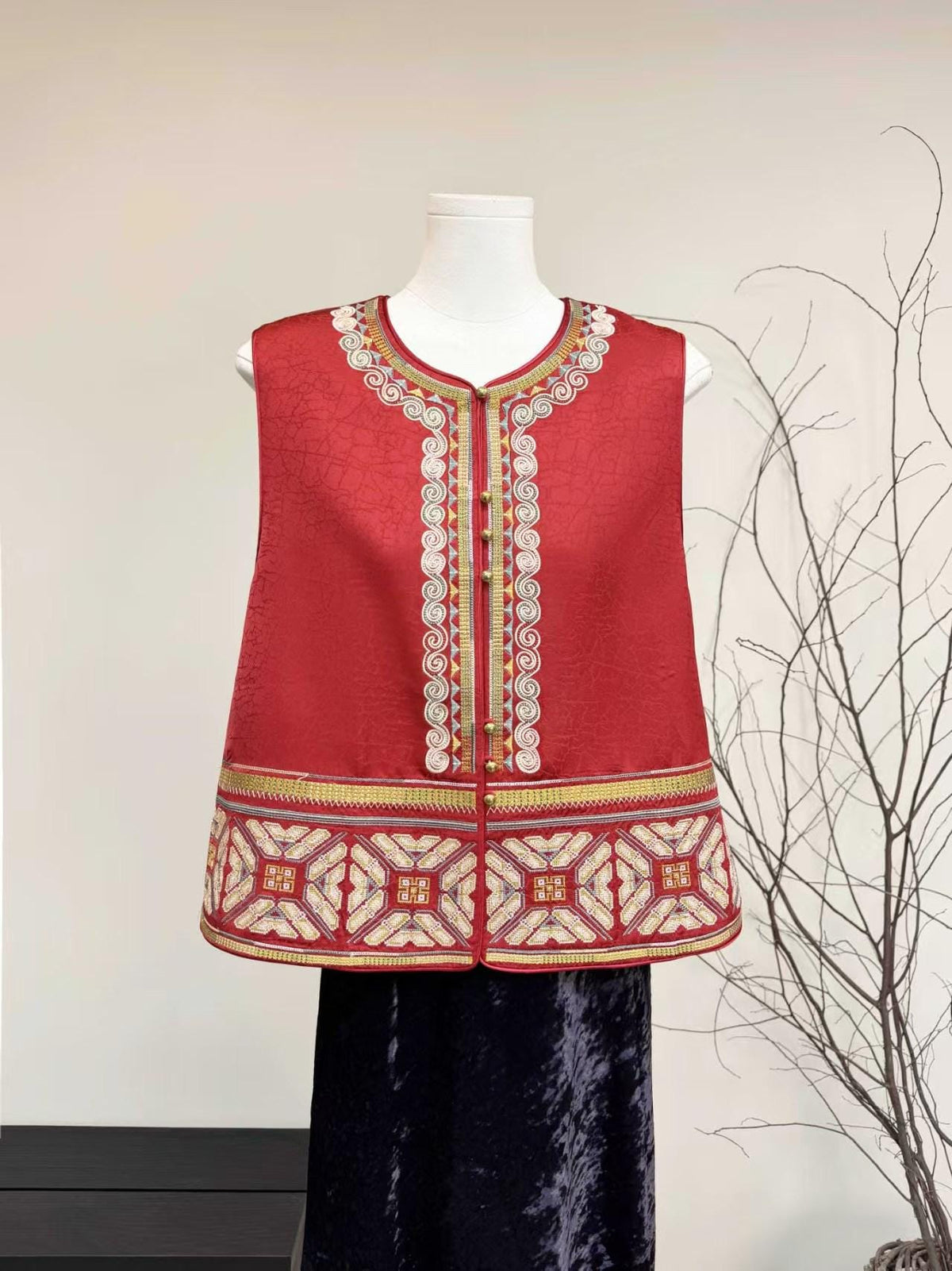 Embroidered Vintage Chinese Style Vest