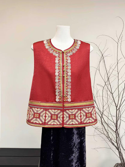 Embroidered Vintage Chinese Style Vest