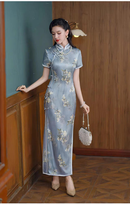 Women's Vintage Silk Qipao Cheongsam Dress – additional product view