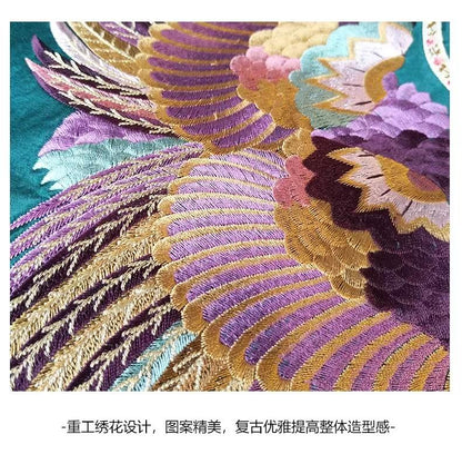 Women's Floral Embroidered Vintage Chinese Style Vest – Acetate Sleeveless – additional product view