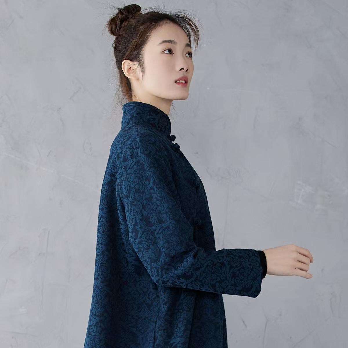 Women's Jacquard Qipao Cheongsam Dress – Relaxed Fit – additional product view