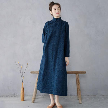Women's Jacquard Qipao Cheongsam Dress – Relaxed Fit – additional product view