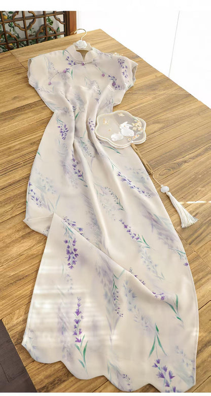 Women's Vintage Qipao Cheongsam Dress – Long Mandarin Collar – additional product view
