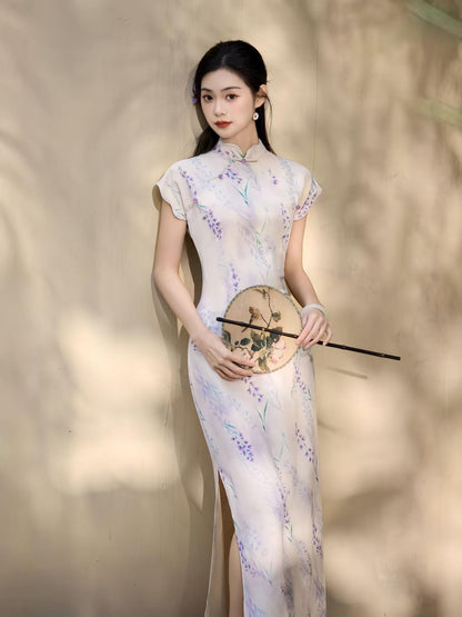 Women's Vintage Qipao Cheongsam Dress – Long Mandarin Collar – additional product view