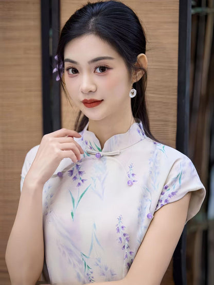 Women's Vintage Qipao Cheongsam Dress – Long Mandarin Collar – additional product view