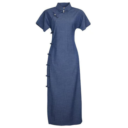 Women's Vintage Qipao Cheongsam Dress – Midi Fitted – additional product view
