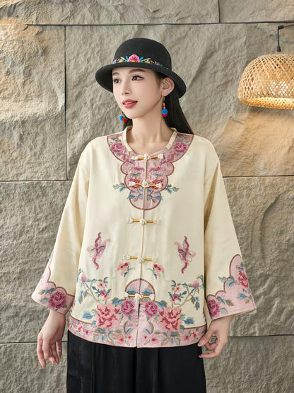 Women's Floral Satin Chinese Tang Jacket – additional product view