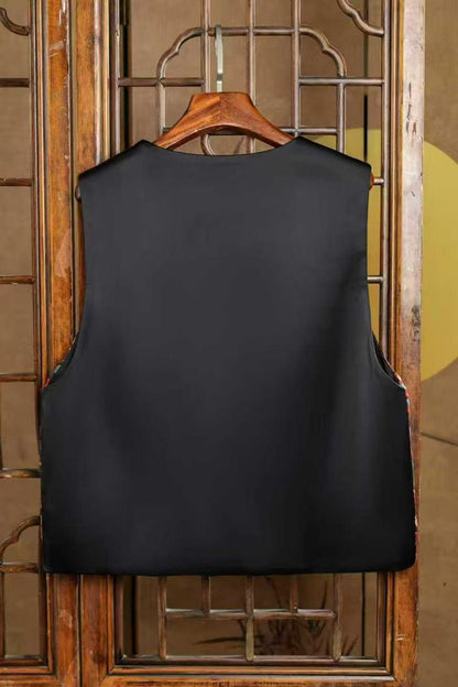 Women's Embroidered Chinese Tang Jacket – Sleeveless – additional product view