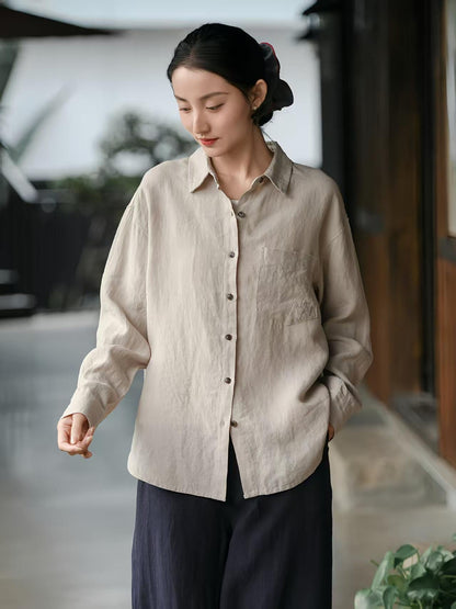Women's Vintage Chinese Style Blouse – Ramie – additional product view