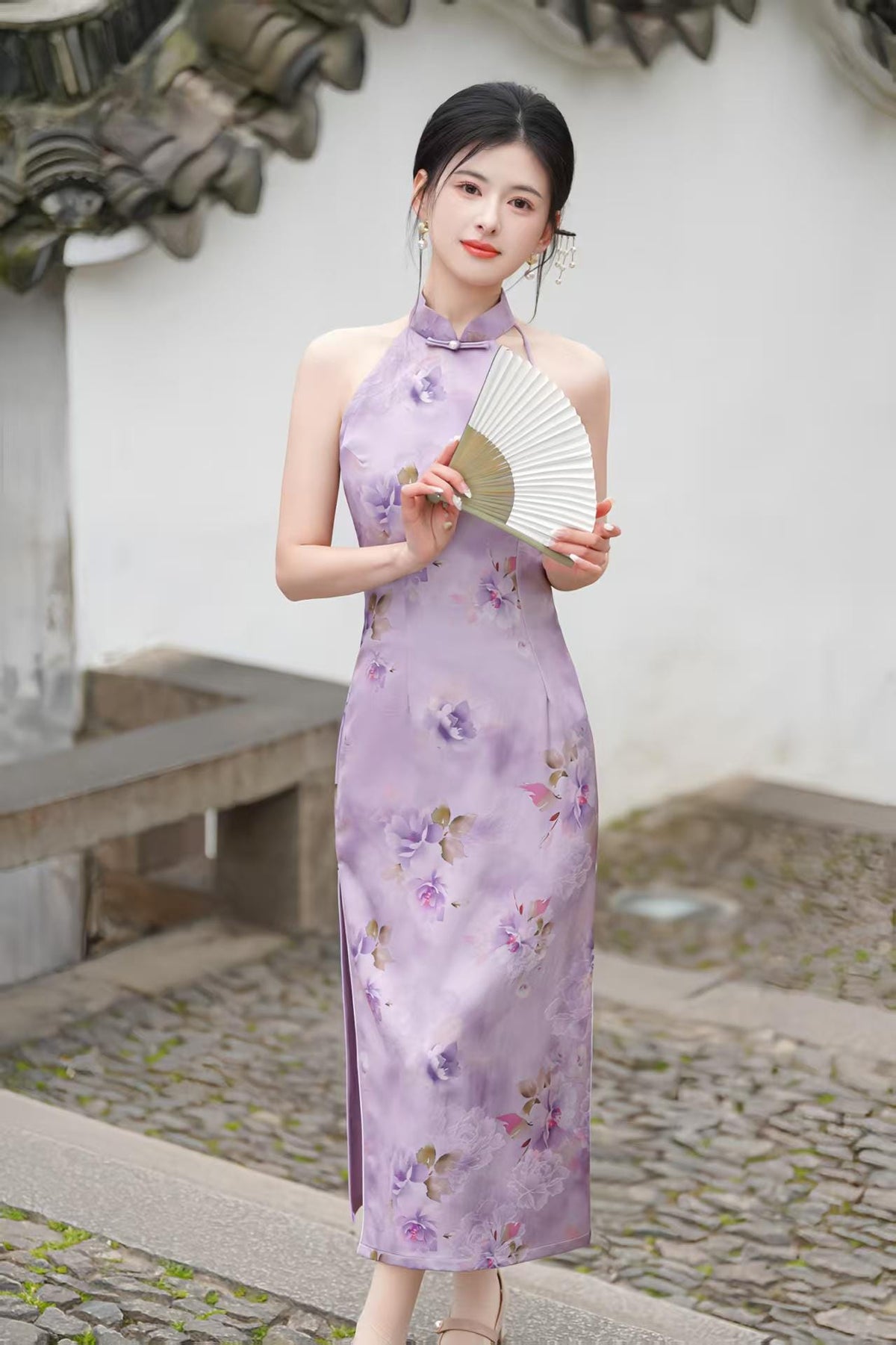 Women's Floral Qipao Cheongsam Dress – additional product view