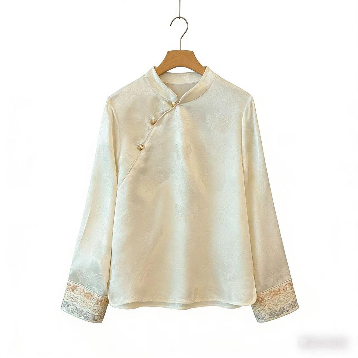 Women's Embroidered Satin Chinese Style Blouse – additional product view