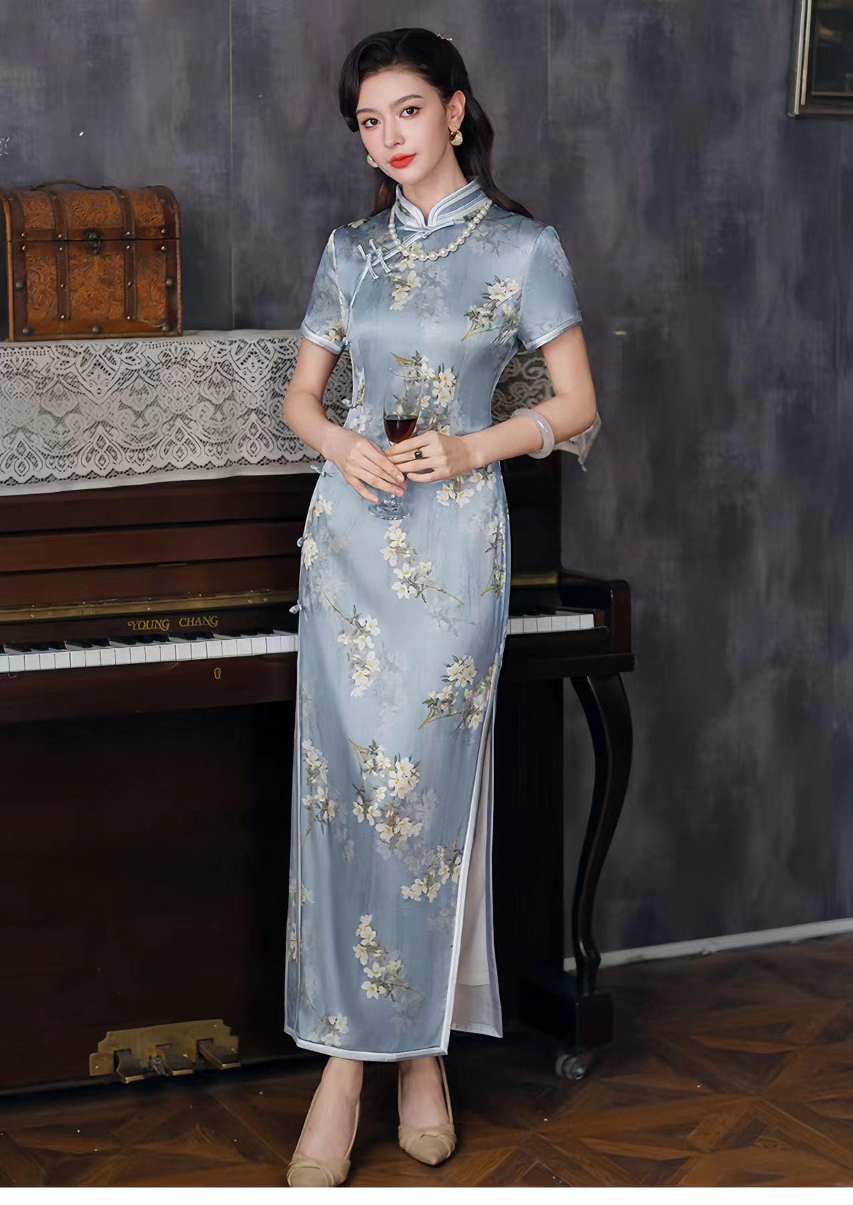 Women's Vintage Silk Qipao Cheongsam Dress – additional product view