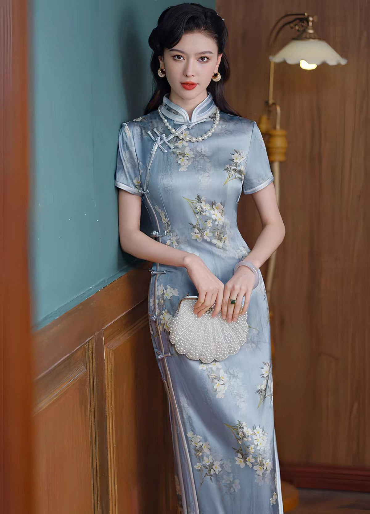 Women's Vintage Silk Qipao Cheongsam Dress