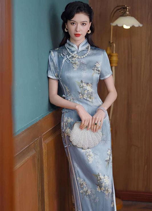 Women's Vintage Silk Qipao Cheongsam Dress