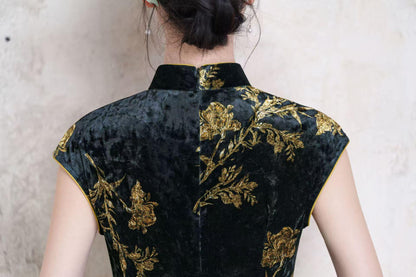 Women's Black Vintage Qipao Cheongsam Dress – additional product view
