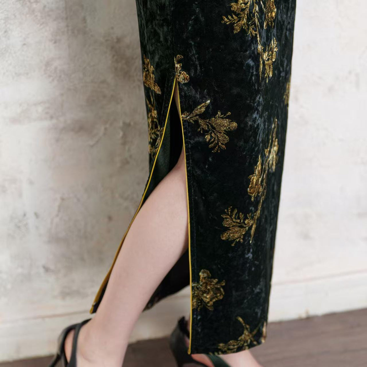 Women's Black Vintage Qipao Cheongsam Dress – additional product view
