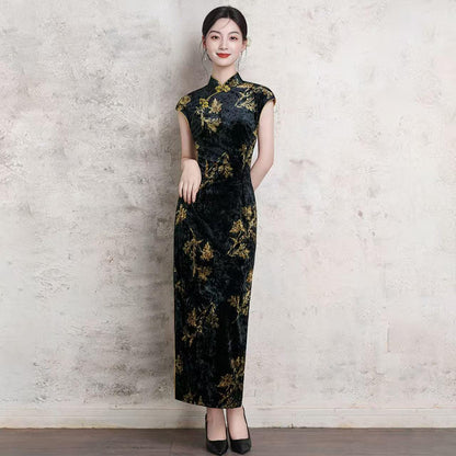 Women's Black Vintage Qipao Cheongsam Dress – additional product view