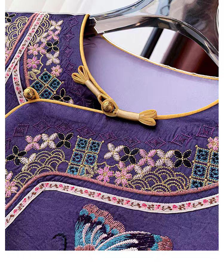 Women's Floral Embroidered Vintage Chinese Style Vest – Acetate Sleeveless – additional product view