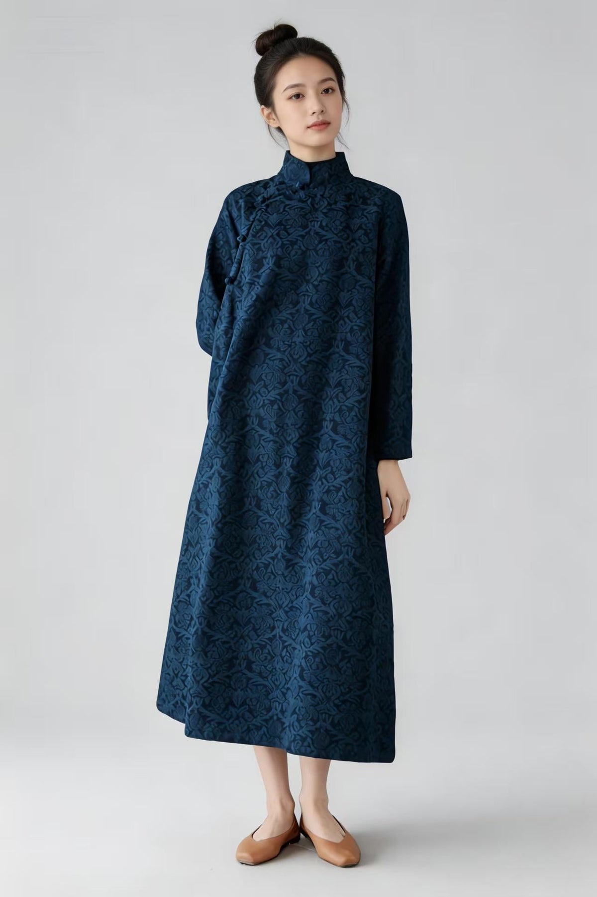 Women's Jacquard Qipao Cheongsam Dress – Relaxed Fit