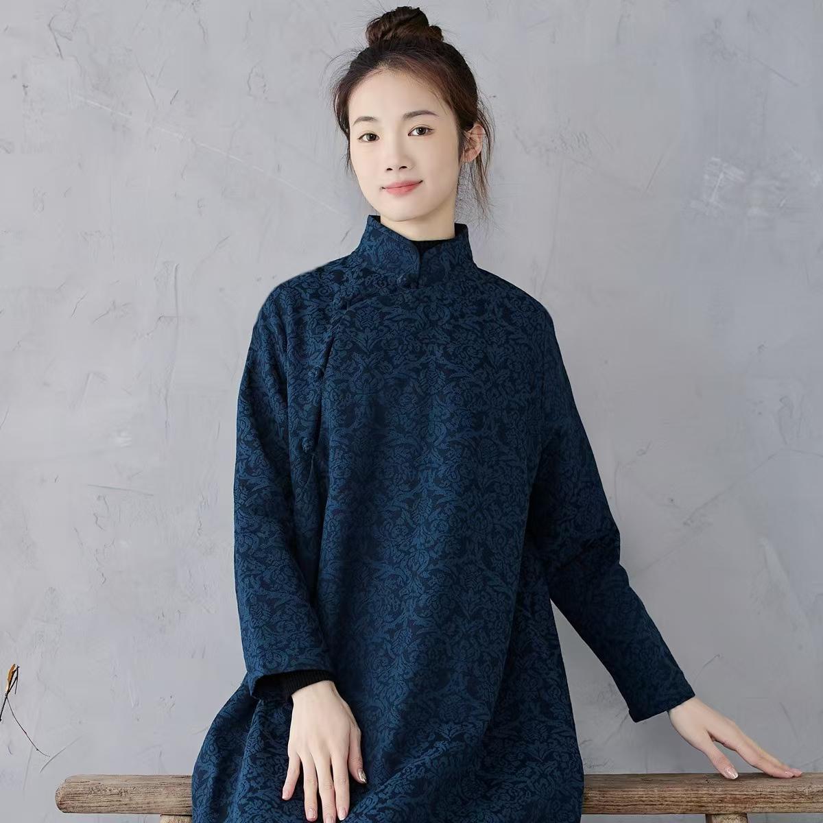 Women's Jacquard Qipao Cheongsam Dress – Relaxed Fit – additional product view
