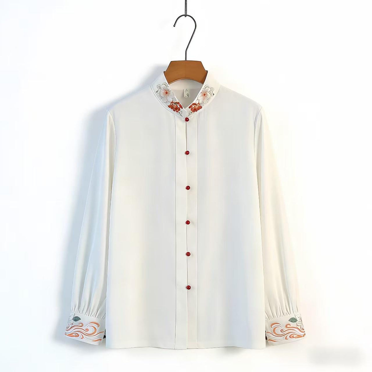 Women's Embroidered Chinese Style Blouse – Mandarin Collar – additional product view