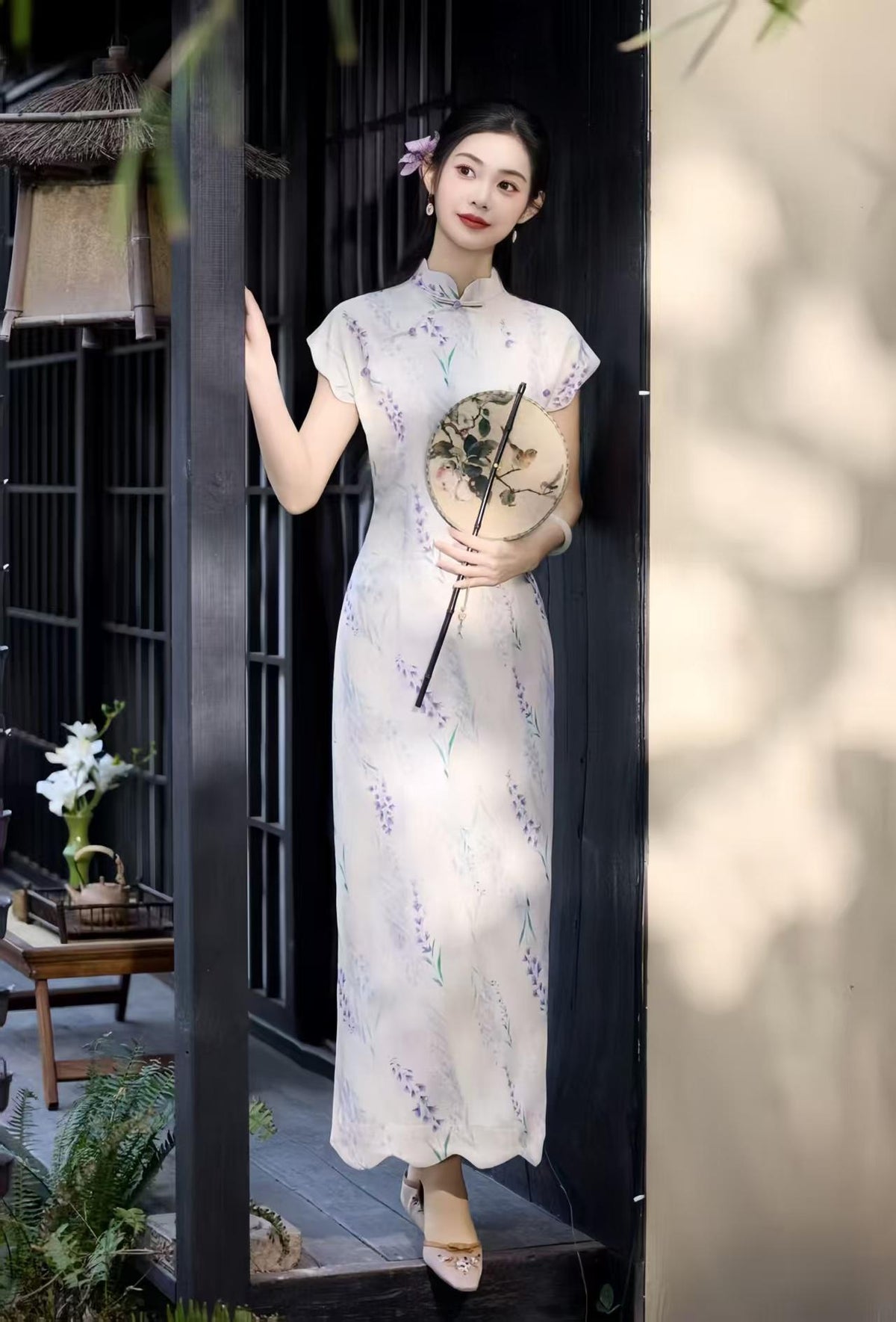 Women's Vintage Qipao Cheongsam Dress – Long Mandarin Collar – additional product view
