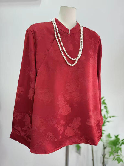 Women's Jacquard Chinese Style Blouse – additional product view
