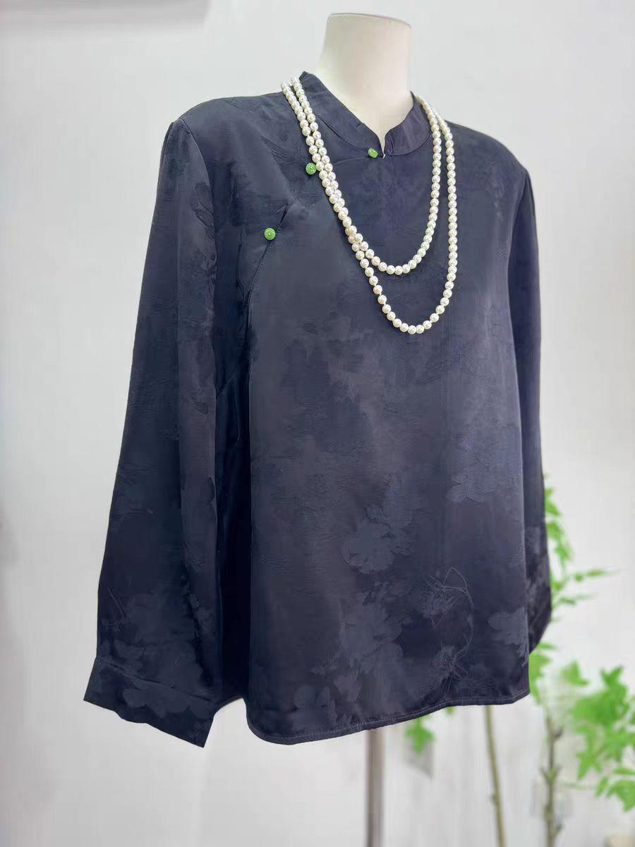 Women's Jacquard Chinese Style Blouse – additional product view