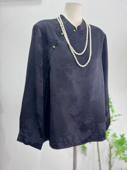 Women's Jacquard Chinese Style Blouse – additional product view