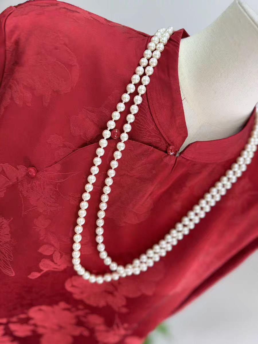 Women's Jacquard Chinese Style Blouse – additional product view