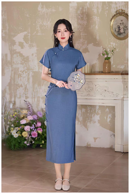 Women's Vintage Qipao Cheongsam Dress – Midi Fitted – additional product view