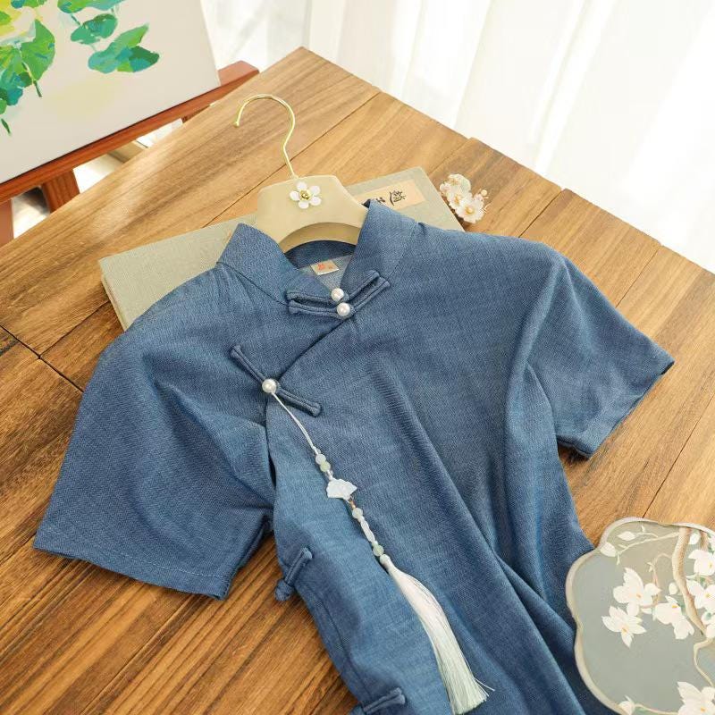 Women's Vintage Qipao Cheongsam Dress – Midi Fitted – additional product view