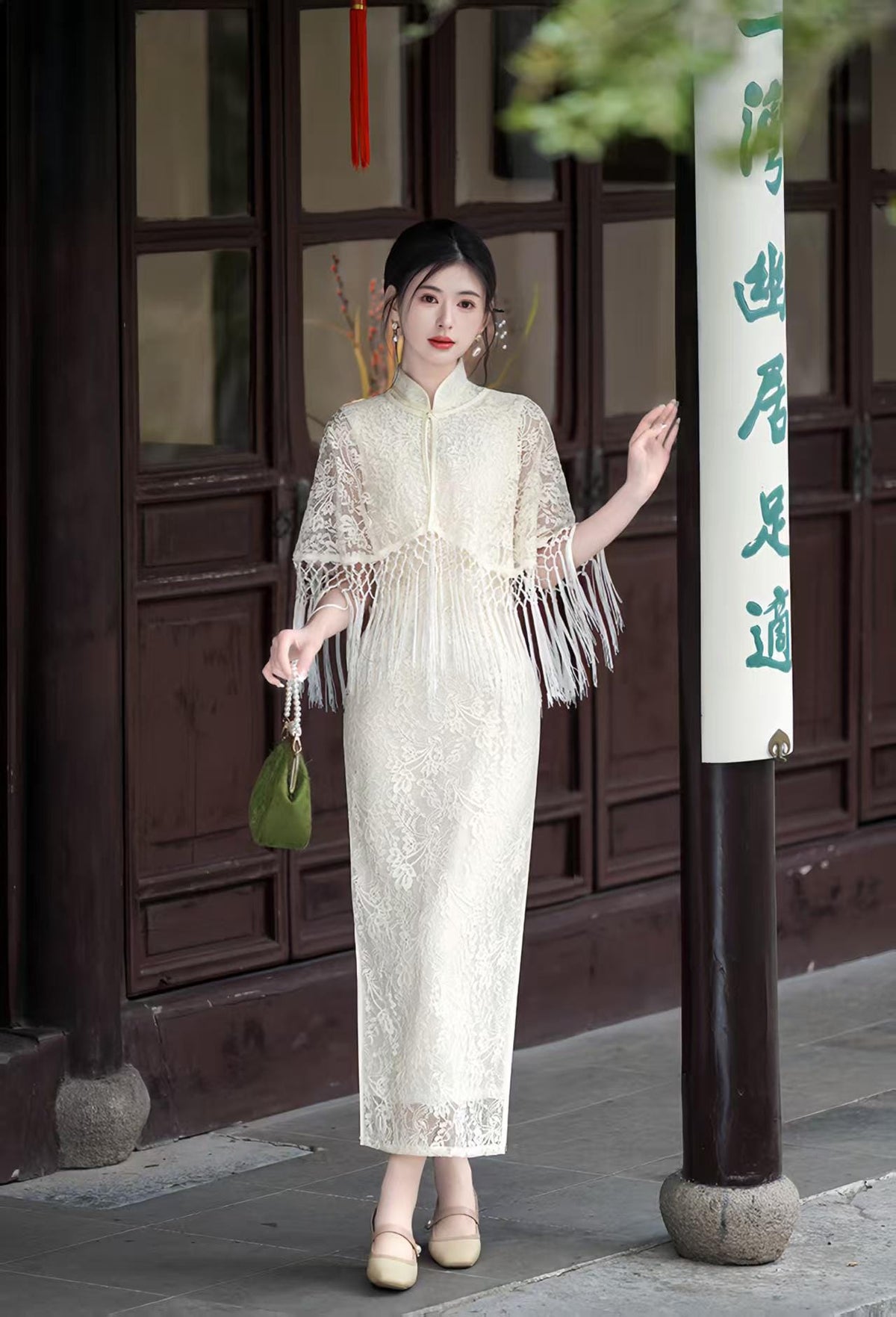Women's White Vintage Modern Chinese Two-Piece Set