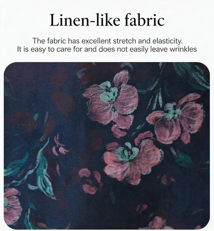 Women's Blue Floral Qipao Cheongsam Dress – additional product view
