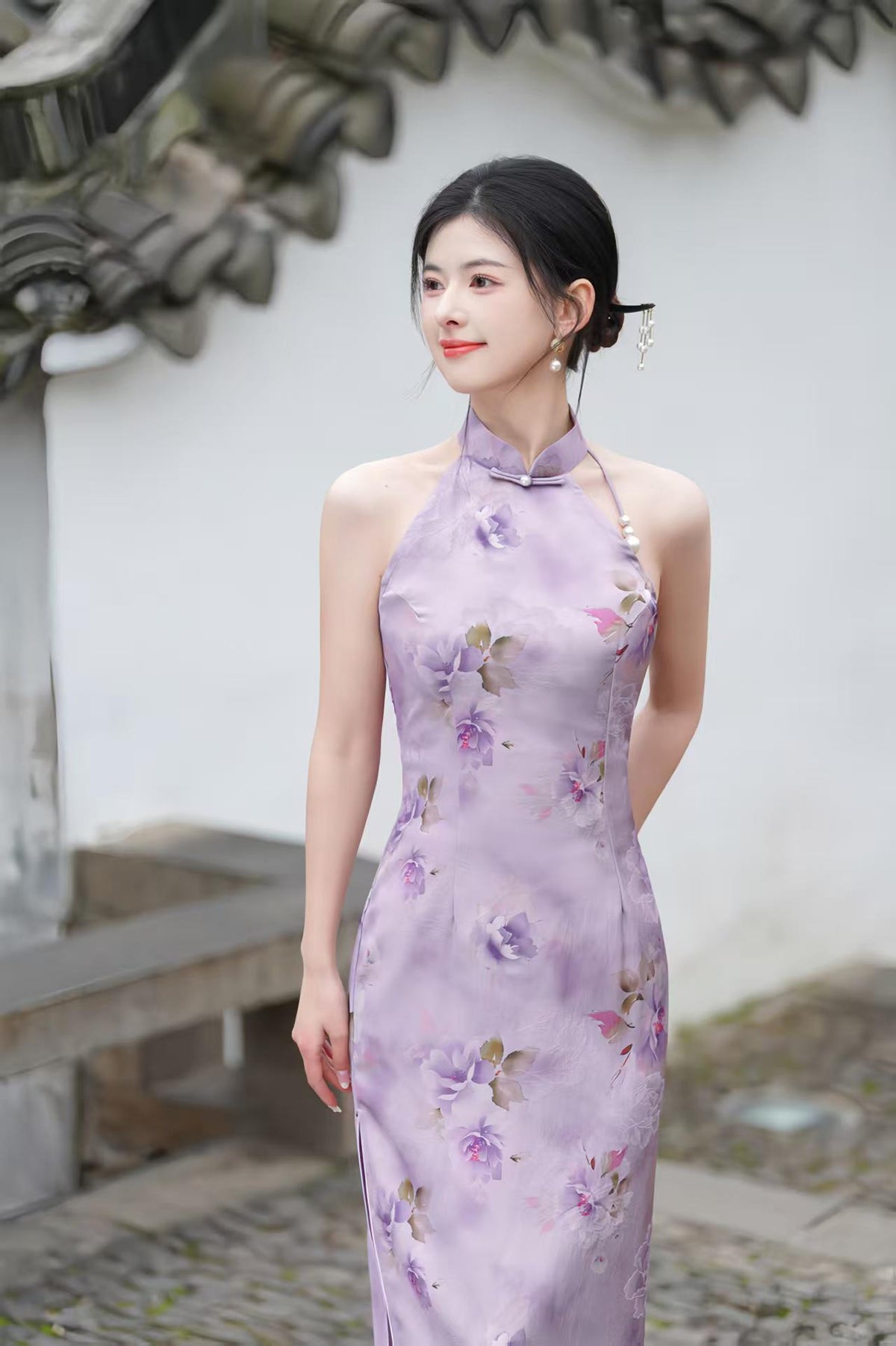 Women's Floral Qipao Cheongsam Dress