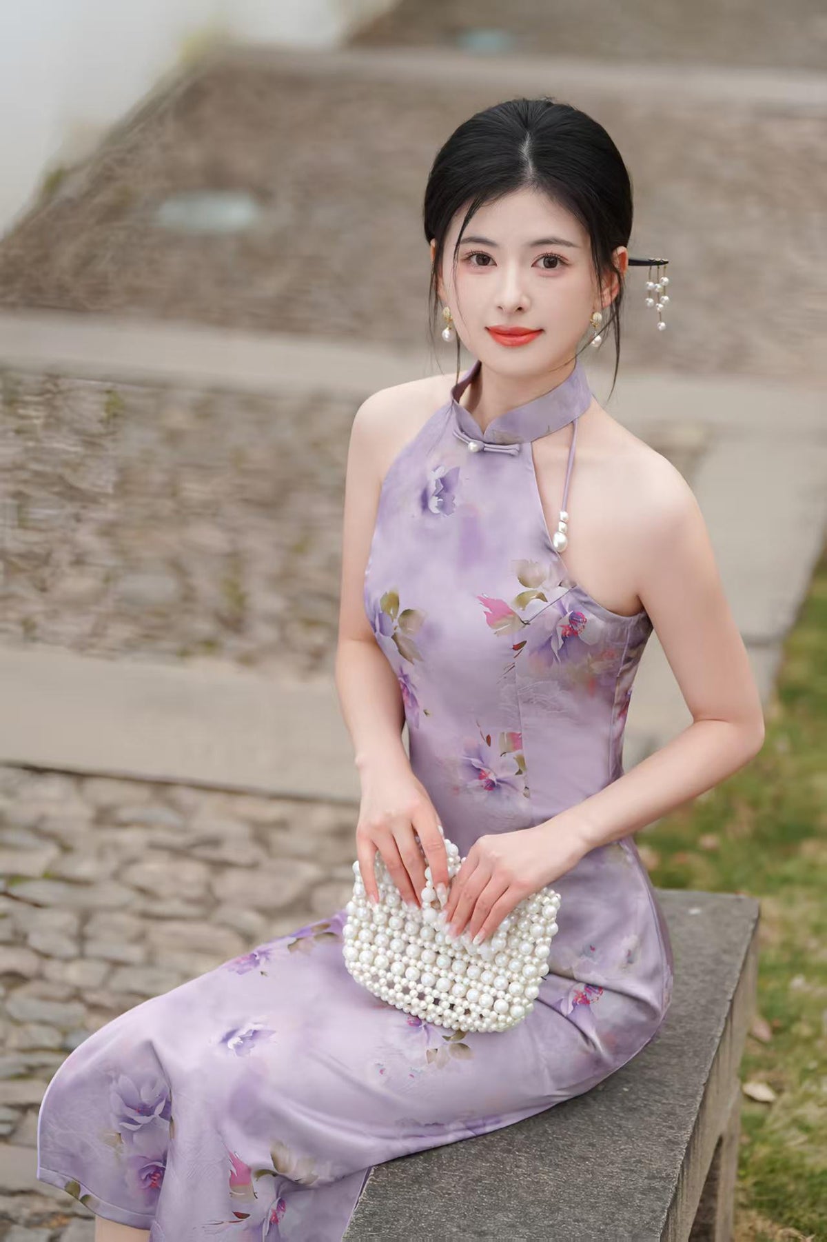 Women's Floral Qipao Cheongsam Dress – additional product view