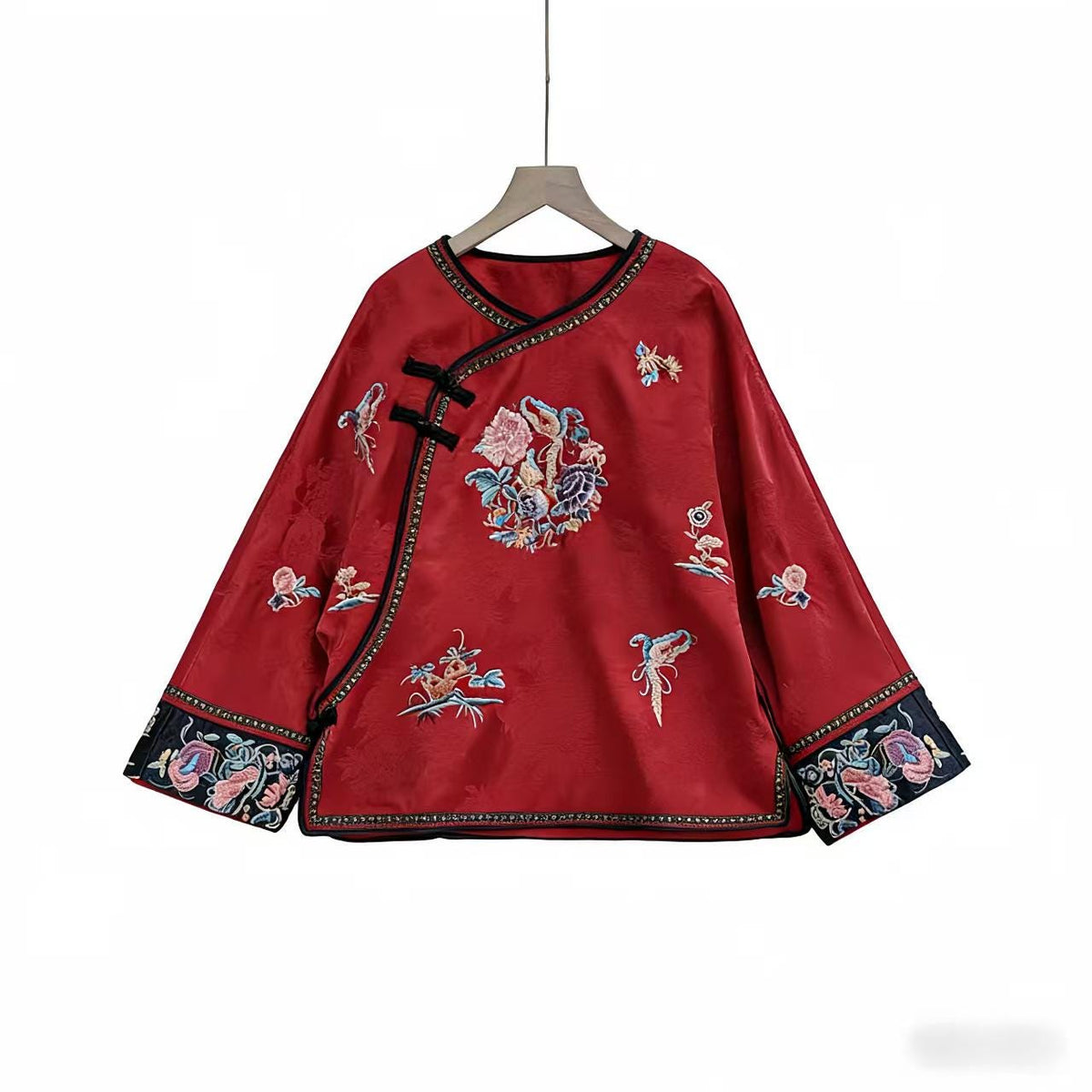 Women's Floral Chinese Tang Jacket – Purple Jacquard